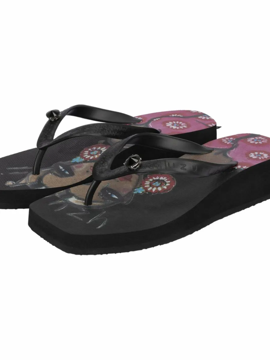 Uzurii Zehentrenner*Damen Zehentrenner schwarz uni