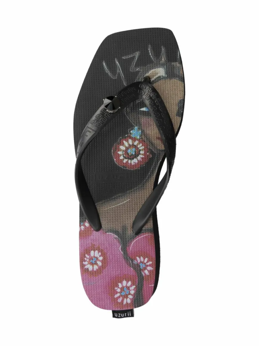 Uzurii Zehentrenner*Damen Zehentrenner schwarz uni