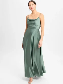 Marie Lund Kleider*Damen Abendkleid khaki uni