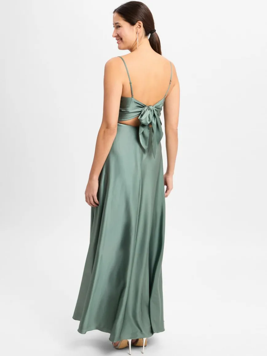 Marie Lund Kleider*Damen Abendkleid khaki uni