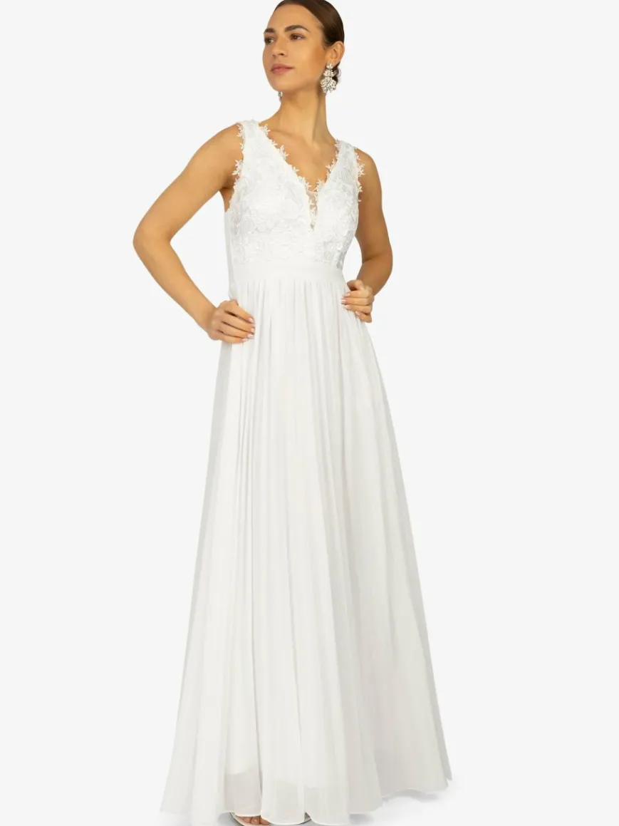 Kraimod Kleider*Damen Abendkleid weiß gemustert