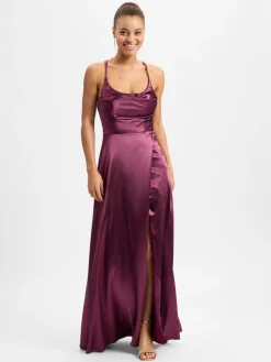 Hey Kyla Kleider*Damen Abendkleid bordeaux uni