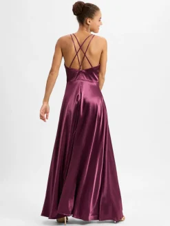 Hey Kyla Kleider*Damen Abendkleid bordeaux uni