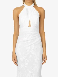 Kraimod Kleider*Damen Abendkleid weiß gemustert