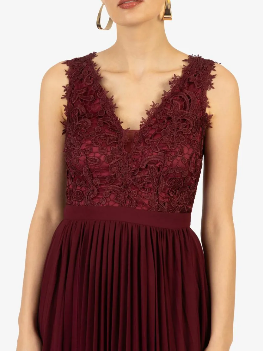 Kraimod Kleider*Damen Abendkleid bordeaux gemustert