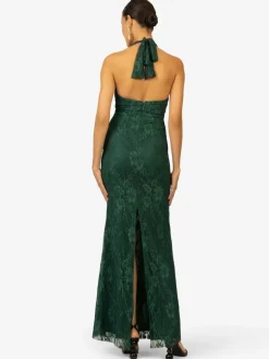 Kraimod Kleider*Damen Abendkleid grün gemustert