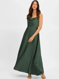 Marie Lund Kleider*Damen Abendkleid tanne uni