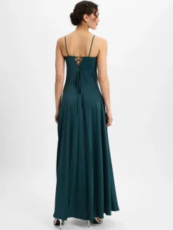 Marie Lund Kleider*Damen Abendkleid tanne uni
