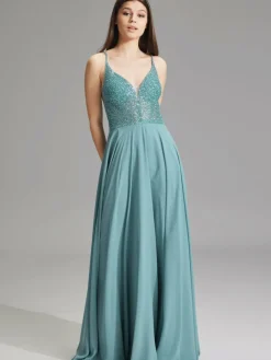 Hey Kyla Kleider*Damen Abendkleid aqua uni