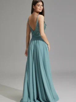 Hey Kyla Kleider*Damen Abendkleid aqua uni