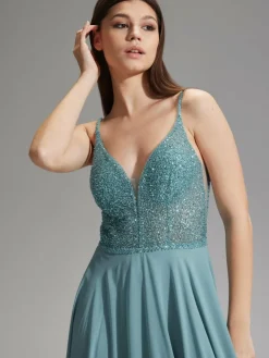 Hey Kyla Kleider*Damen Abendkleid aqua uni