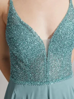 Hey Kyla Kleider*Damen Abendkleid aqua uni