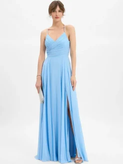 Marie Lund Kleider*Damen Abendkleid hellblau uni