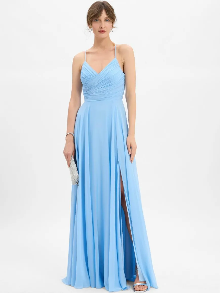 Marie Lund Kleider*Damen Abendkleid hellblau uni