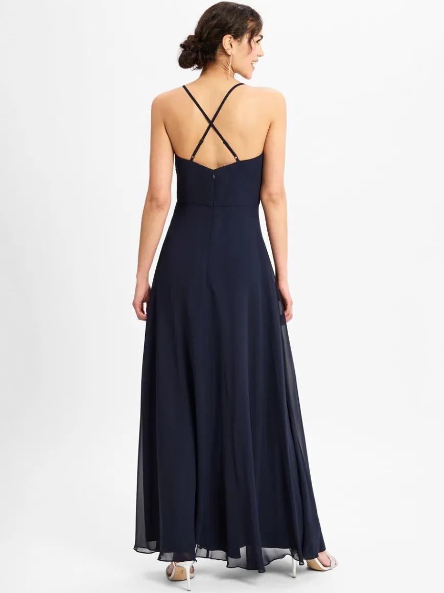 Marie Lund Kleider*Damen Abendkleid marine uni
