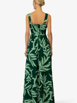 Kraimod Kleider*Damen Abendkleid grün gemustert
