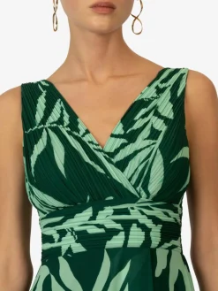 Kraimod Kleider*Damen Abendkleid grün gemustert