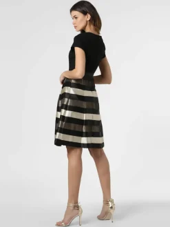 Marie Lund Kleider*Damen Abendkleid schwarz gold gestreift