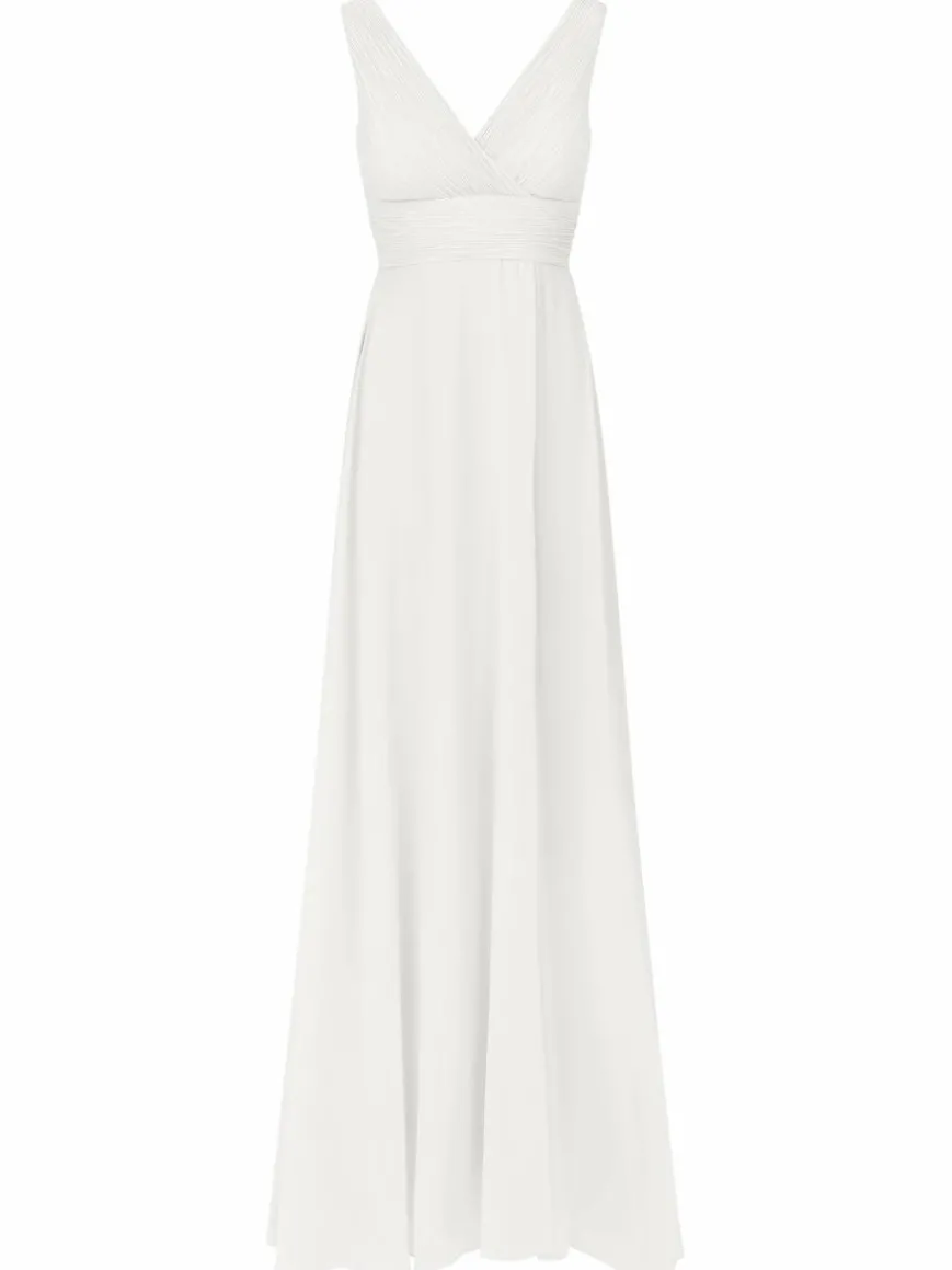 Kraimod Kleider*Damen Abendkleid weiß uni