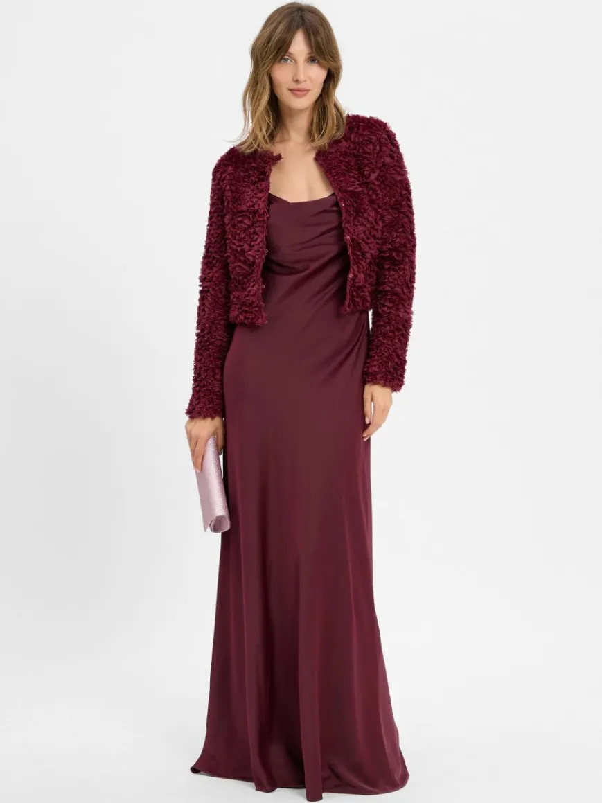 VM Kleider*Damen Abendkleid bordeaux uni