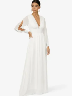 Kraimod Kleider*Damen Abendkleid weiß uni