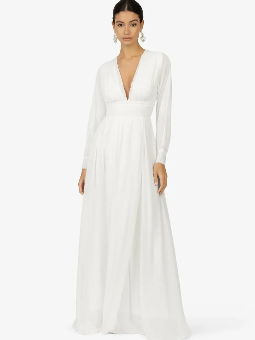 Kraimod Kleider*Damen Abendkleid weiß uni