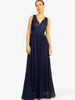 Kraimod Kleider*Damen Abendkleid marine gemustert