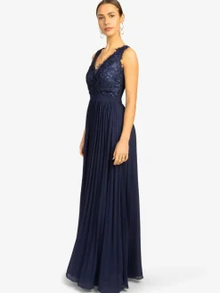 Kraimod Kleider*Damen Abendkleid marine gemustert