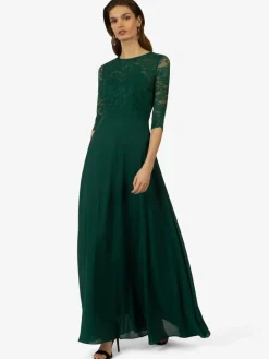 Kraimod Kleider*Damen Abendkleid grün uni