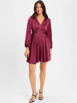 Marie Lund Kleider*Damen Abendkleid bordeaux uni