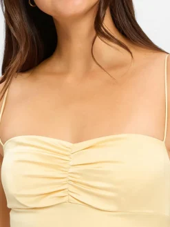 Marie Lund Kleider*Damen Abendkleid gelb uni