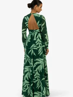 Kraimod Kleider*Damen Abendkleid grün gemustert