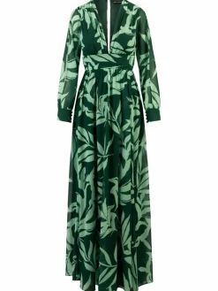 Kraimod Kleider*Damen Abendkleid grün gemustert