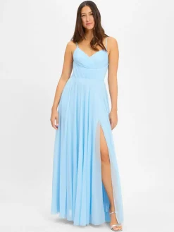 Marie Lund Kleider*Damen Abendkleid hellblau uni