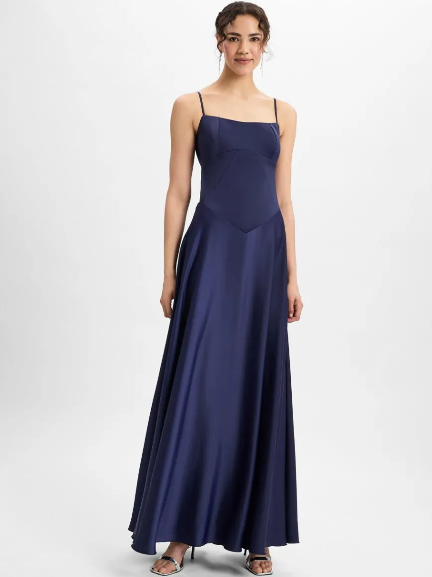 Marie Lund Kleider*Damen Abendkleid marine uni