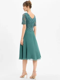 Vera Mont Kleider*Damen Abendkleid smaragd uni
