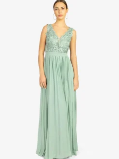 Kraimod Kleider*Damen Abendkleid grün gemustert