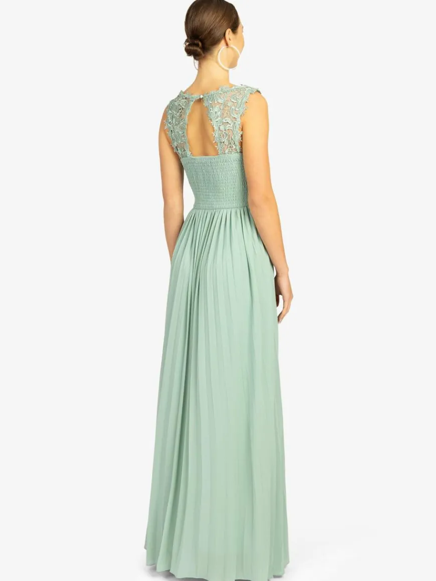 Kraimod Kleider*Damen Abendkleid grün gemustert