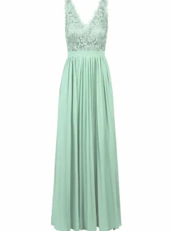 Kraimod Kleider*Damen Abendkleid grün gemustert