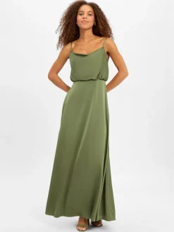 Hey Kyla Kleider*Damen Abendkleid oliv uni