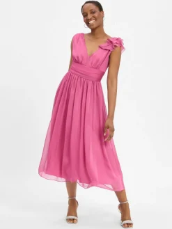 Swing Kleider*Damen Abendkleid himbeer uni
