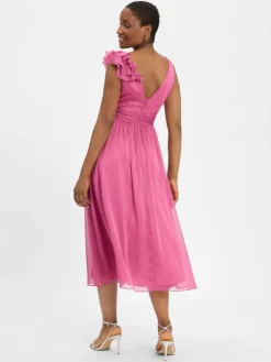 Swing Kleider*Damen Abendkleid himbeer uni