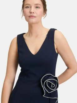 Vera Mont Kleider*Damen Abendkleid marine blau uni