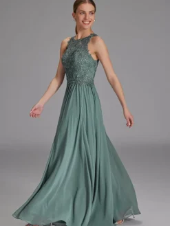 Hey Kyla Kleider*Damen Abendkleid schilf uni