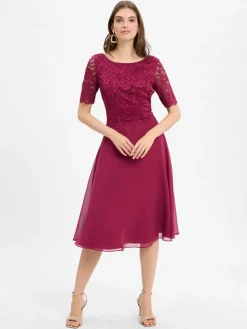 Vera Mont Kleider*Damen Abendkleid bordeaux uni