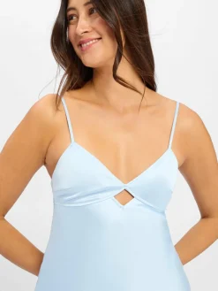 Marie Lund Kleider*Damen Abendkleid hellblau uni