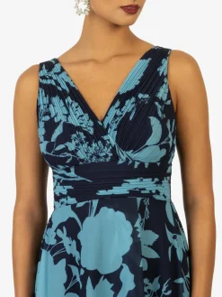 Kraimod Kleider*Damen Abendkleid marine gemustert