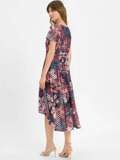 Vera Mont Kleider*Damen Abendkleid aubergine marine gemustert