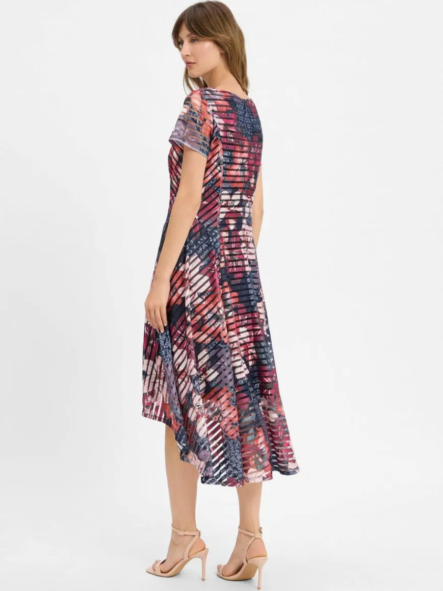 Vera Mont Kleider*Damen Abendkleid aubergine marine gemustert