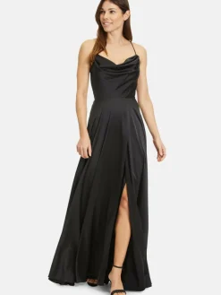 Vera Mont Kleider*Damen Abendkleid schwarz uni